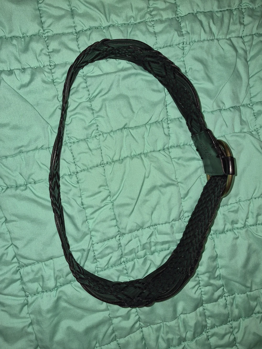Vinatge Lauren Ralph Lauren Genuine leather. Woven Belt with Gold Ring Buckle